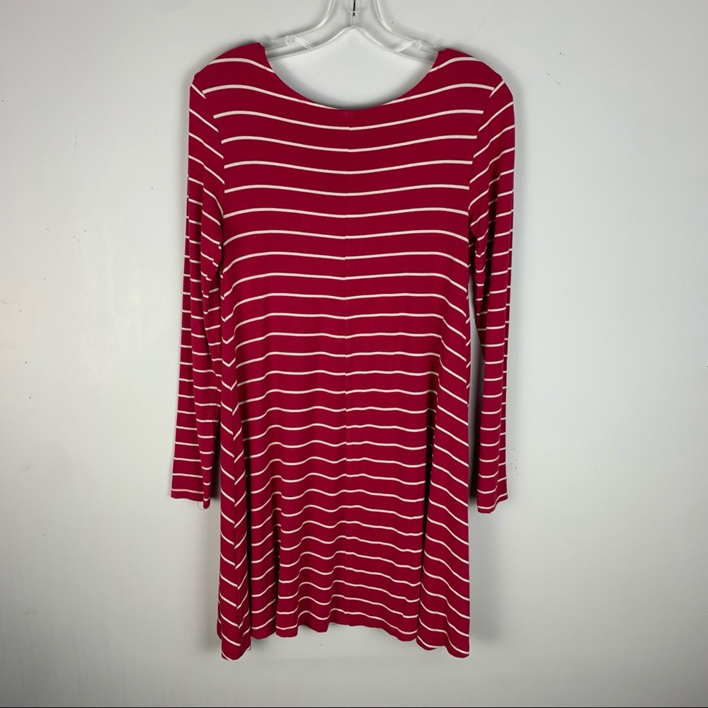 Old Navy Hot Pink & White Long Sleeve A-Line Swing Dress - Picture 2 of 4